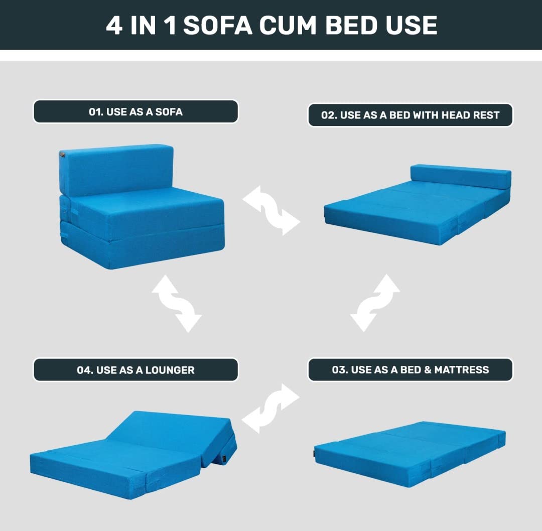 Aqua Foldable Sofa Cum Bed